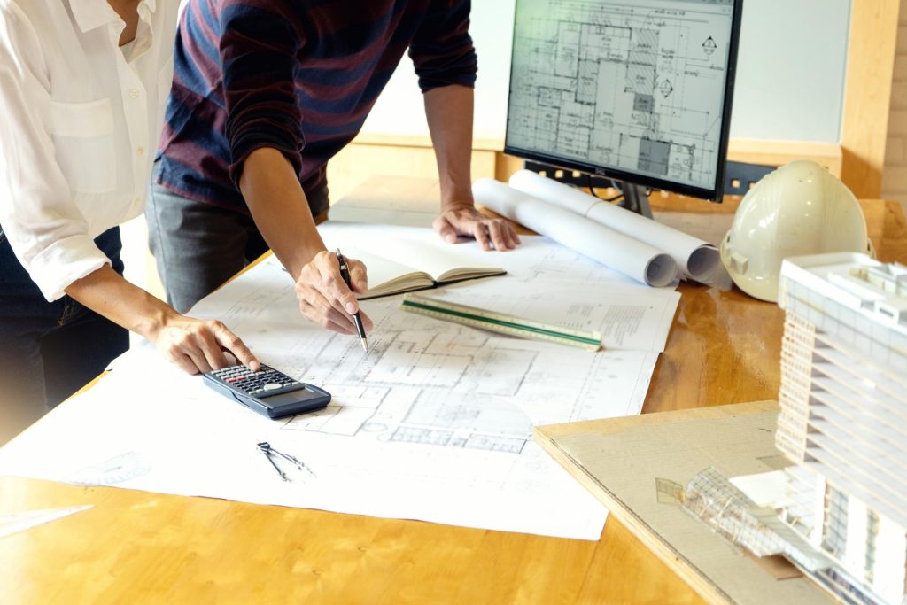 People working around the table